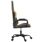 vidaXL Silla gaming de masaje cuero sintético negro y dorado