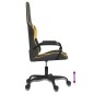 vidaXL Silla gaming de masaje cuero sintético negro y dorado