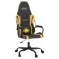 vidaXL Silla gaming de masaje cuero sintético negro y dorado