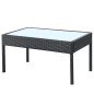 vidaXL Set muebles de jardín 4 piezas y cojines ratán sintético negro vidaXL Set muebles de jardín 4 piezas y cojines ratán sintético negro