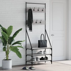 vidaXL Perchero con zapatero gris Sonoma 72x34x184 cm