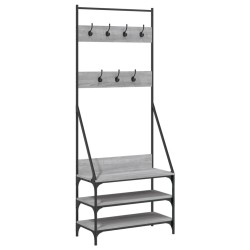 vidaXL Perchero con zapatero gris Sonoma 72x34x184 cm