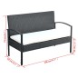 vidaXL Set muebles de jardín 4 piezas y cojines ratán sintético negro vidaXL Set muebles de jardín 4 piezas y cojines ratán sintético negro