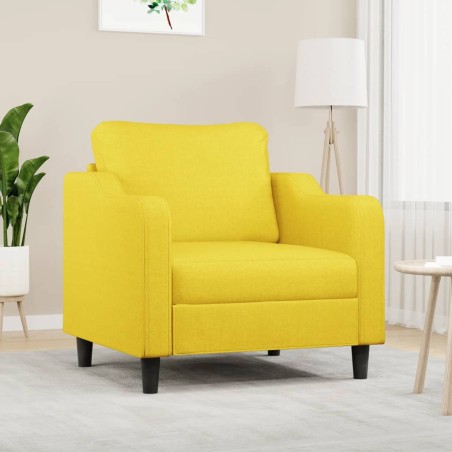 vidaXL Sillón de tela amarillo claro 60 cm
