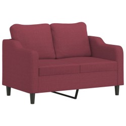 vidaXL Sofá de 2 plazas de tela rojo tinto 120 cm