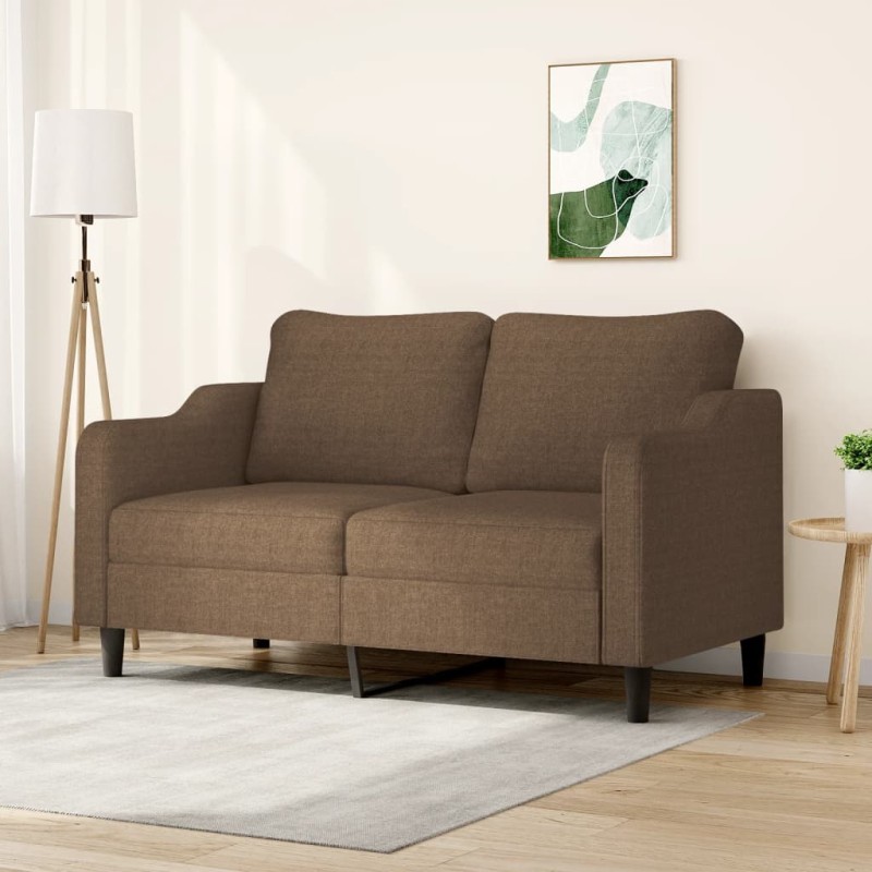 vidaXL Sofá de 2 plazas de tela marrón 140 cm vidaXL Sofá de 2 plazas de tela marrón 140 cm