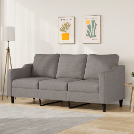 vidaXL Sofá de 3 plazas de tela gris taupe 180 cm