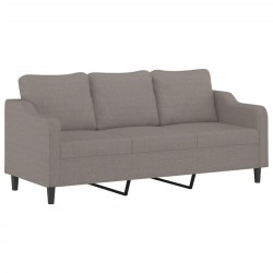 vidaXL Sofá de 3 plazas de tela gris taupe 180 cm