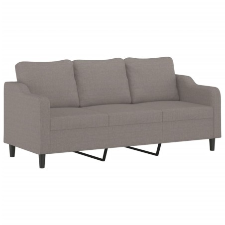 vidaXL Sofá de 3 plazas de tela gris taupe 180 cm
