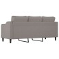 vidaXL Sofá de 3 plazas de tela gris taupe 180 cm