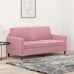 vidaXL Sofá de 2 plazas terciopelo rosa 140 cm