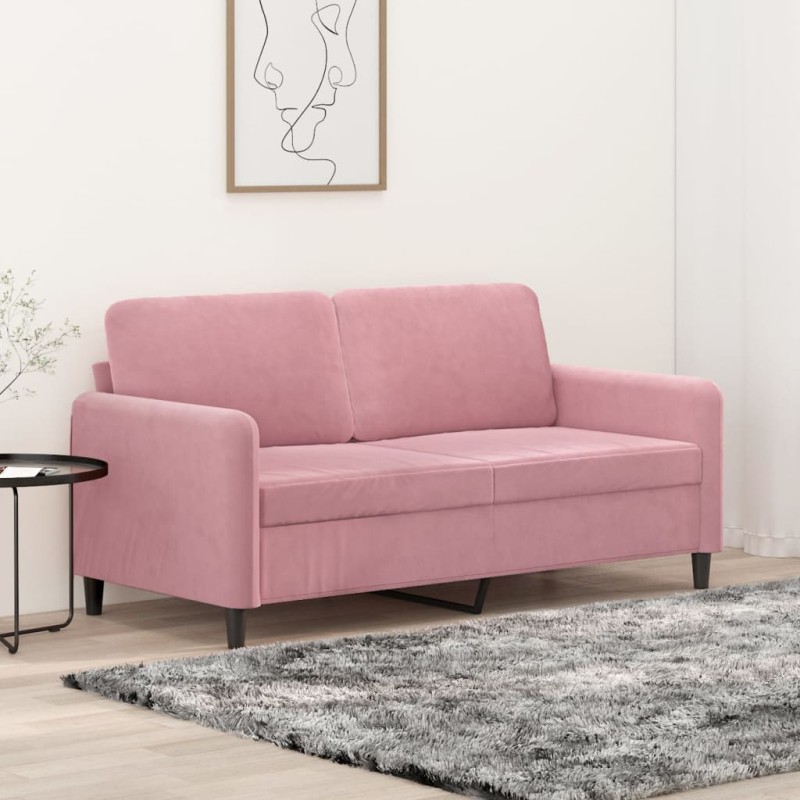 vidaXL Sofá de 2 plazas terciopelo rosa 140 cm