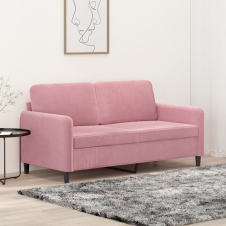 vidaXL Sofá de 2 plazas terciopelo rosa 140 cm