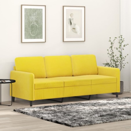 vidaXL Sofá de 3 plazas terciopelo amarillo 180 cm