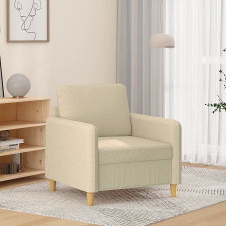 vidaXL Sillón de tela color crema 60 cm