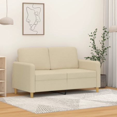 vidaXL Sofá de 2 plazas de tela color crema 120 cm