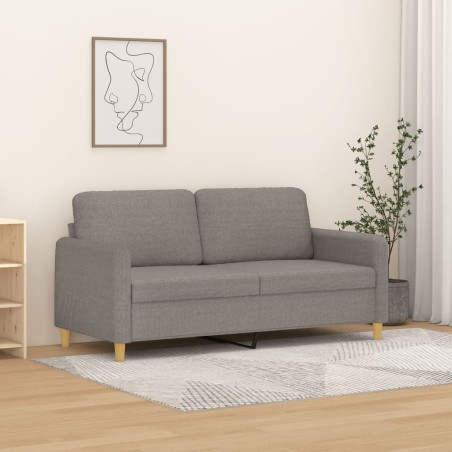 vidaXL Sofá de 2 plazas de tela gris taupé 140 cm