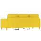 vidaXL Sofá de 3 plazas de tela amarillo claro 180 cm vidaXL Sofá de 3 plazas de tela amarillo claro 180 cm