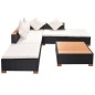 vidaXL Set muebles de jardín 6 piezas y cojines ratán sintético negro vidaXL Set muebles de jardín 6 piezas y cojines ratán sintético negro