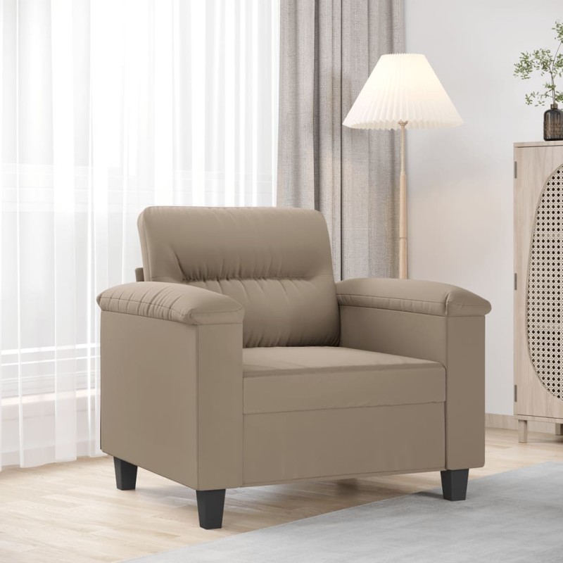 vidaXL Sillón de tela de microfibra gris taupé 60 cm vidaXL Sillón de tela de microfibra gris taupé 60 cm