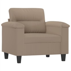 vidaXL Sillón de tela de microfibra gris taupé 60 cm