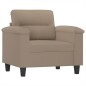 vidaXL Sillón de tela de microfibra gris taupé 60 cm vidaXL Sillón de tela de microfibra gris taupé 60 cm