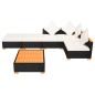 vidaXL Set muebles de jardín 6 piezas y cojines ratán sintético negro vidaXL Set muebles de jardín 6 piezas y cojines ratán sintético negro