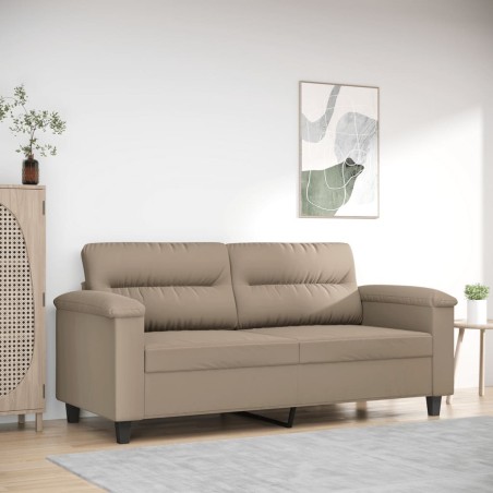 vidaXL Sofá de 2 plazas de tela microfibra gris taupe 140 cm