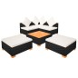 vidaXL Set muebles de jardín 6 piezas y cojines ratán sintético negro vidaXL Set muebles de jardín 6 piezas y cojines ratán sintético negro
