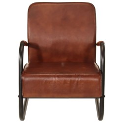 vidaXL Sillón de cuero auténtico marrón
