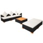 vidaXL Set muebles de jardín 6 piezas y cojines ratán sintético negro vidaXL Set muebles de jardín 6 piezas y cojines ratán sintético negro