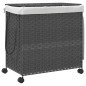 vidaXL Cesto para ropa sucia con ruedas ratán gris 60x35x60,5 cm vidaXL Cesto para ropa sucia con ruedas ratán gris 60x35x60,5 cm