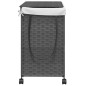 vidaXL Cesto para ropa sucia con ruedas ratán gris 60x35x60,5 cm vidaXL Cesto para ropa sucia con ruedas ratán gris 60x35x60,5 cm
