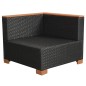 vidaXL Set muebles de jardín 6 piezas y cojines ratán sintético negro vidaXL Set muebles de jardín 6 piezas y cojines ratán sintético negro