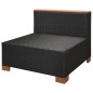 vidaXL Set muebles de jardín 6 piezas y cojines ratán sintético negro vidaXL Set muebles de jardín 6 piezas y cojines ratán sintético negro