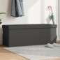 vidaXL Banco de almacenaje plegable de lino sintético gris oscuro vidaXL Banco de almacenaje plegable de lino sintético gris oscuro