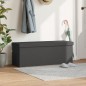 vidaXL Banco de almacenaje plegable de lino sintético gris oscuro vidaXL Banco de almacenaje plegable de lino sintético gris oscuro