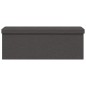 vidaXL Banco de almacenaje plegable de lino sintético gris oscuro vidaXL Banco de almacenaje plegable de lino sintético gris oscuro
