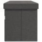 vidaXL Banco de almacenaje plegable de lino sintético gris oscuro vidaXL Banco de almacenaje plegable de lino sintético gris oscuro