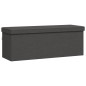 vidaXL Banco de almacenaje plegable de lino sintético gris oscuro vidaXL Banco de almacenaje plegable de lino sintético gris oscuro