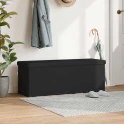vidaXL Banco de almacenaje plegable de PVC negro