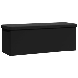 vidaXL Banco de almacenaje plegable de PVC negro