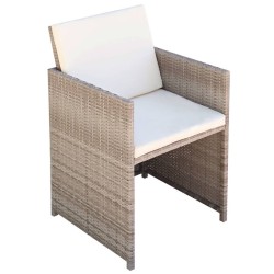 vidaXL Sillas de jardín con cojines 2 unidades ratán sintético beige