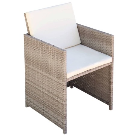 vidaXL Sillas de jardín con cojines 2 unidades ratán sintético beige