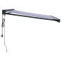 vidaXL Toldo retráctil aluminio y tela azul y blanco 3x2,5 m vidaXL Toldo retráctil aluminio y tela azul y blanco 3x2,5 m