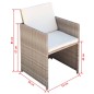 vidaXL Sillas de jardín con cojines 2 unidades ratán sintético beige vidaXL Sillas de jardín con cojines 2 unidades ratán sintético beige