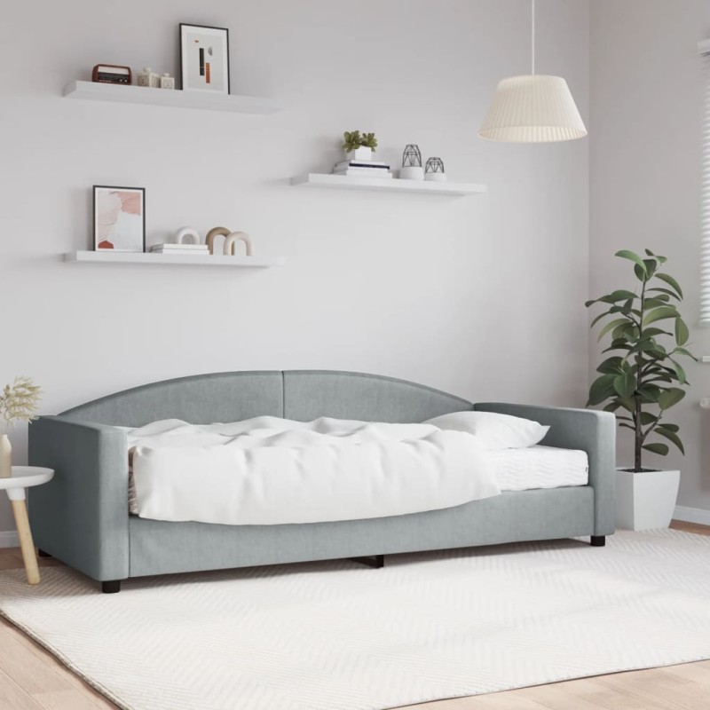 vidaXL Sofá cama con colchón tela gris claro 90x200 cm vidaXL Sofá cama con colchón tela gris claro 90x200 cm