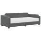 vidaXL Sofá cama con colchón tela gris oscuro 90x200 cm