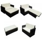 vidaXL Set muebles de jardín 2 piezas y cojines ratán sintético negro vidaXL Set muebles de jardín 2 piezas y cojines ratán sintético negro