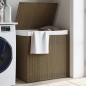 vidaXL Cesto de ropa sucia con 2 secciones ratán sintético 53x35x57 cm vidaXL Cesto de ropa sucia con 2 secciones ratán sintético 53x35x57 cm